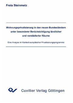 Cover Wohnungsprivatisierung in den neuen Bundesländern unter besonderer Berücksichtigung ländlicher und verstädterter Räume (eBook, PDF)