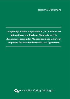 Cover Langfristige Effekte abgestufter N-, P-, K-Gaben bei Mähweiden verschiedener Standorte auf die Zusammensetzung der Pflanzenbestände unter den Aspekten floristischer Diversität und Agronomie (eBook, PDF)