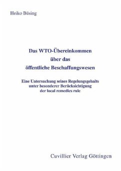Cover Das WTO-Übereinkommen über das öffentliche Beschaffungswesen (eBook, PDF)