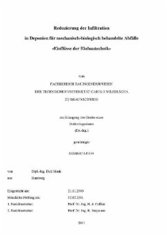 Reduzierung der Infiltration in Deponien für mechanisch-biologisch behandelte Abfälle (eBook, PDF)