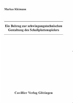 Cover Ein Beitrag zur schwingungstechnischen Gestaltung des Schallplattenspielers (eBook, PDF)