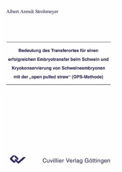 Bedeutung des Transferortes für einen erfolgreichen Embryotransfer beim Schwein und Krykonservierung von Schweineembryonen mit der open pulled straw (OPS)-Methode (eBook, PDF)