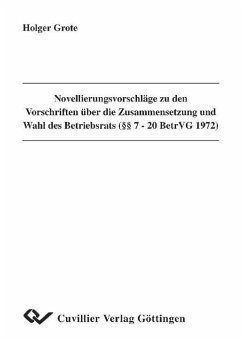 Cover Novellierungsvorschläge zu den Vorschriften über die Zusammensetzung und Wahl des Betriebsrats (§§ 7 - 20 BetrVG 1972) (eBook, PDF)