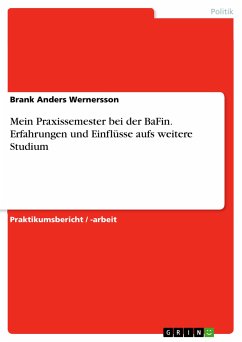 Mein Praxissemester bei der BaFin. Erfahrungen und Einflüsse aufs weitere Studium (eBook, PDF) - Wernersson, Brank Anders