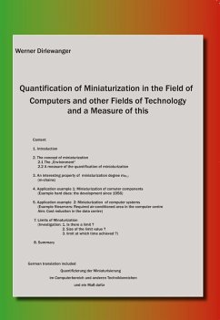 Cover Quantification of Miniaturization in the Field of Computers and other Fields of Technology and a Measure of this (eBook, PDF)