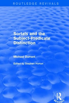 Sortals and the Subject-predicate Distinction (2001) (eBook, PDF) - Durrant, Michael