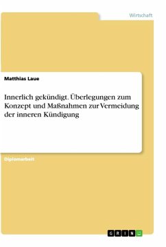 Innerlich gekündigt. Überlegungen zum Konzept und Maßnahmen zur Vermeidung der inneren Kündigung - Laue, Matthias