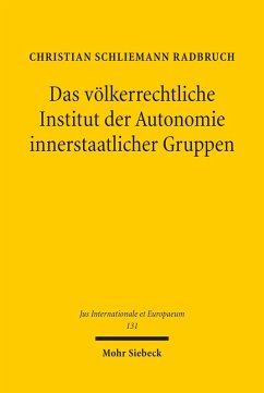 Das völkerrechtliche Institut der Autonomie innerstaatlicher Gruppen (eBook, PDF) - Radbruch, Christian Schliemann