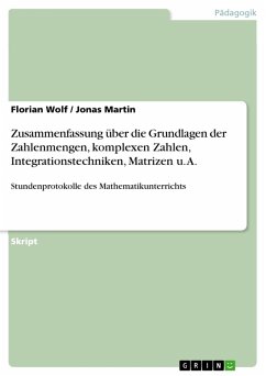 Zusammenfassung über die Grundlagen der Zahlenmengen, komplexen Zahlen, Integrationstechniken, Matrizen u. A. (eBook, PDF)