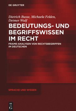 Bedeutungs- und Begriffswissen im Recht - Busse, Dietrich;Felden, Michaela;Wulf, Detmer