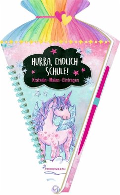 Schultüten-Kratzelbuch - Einhorn-Paradies - Hurra, endlich Schule!