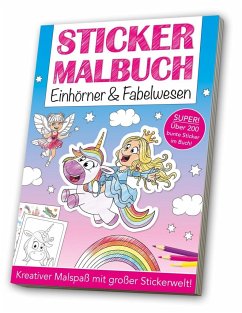 Stickermalbuch: Einhörner & Fabelwesen