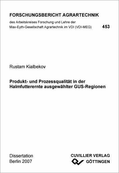 Produkt- und Prozessqualität in der Halmfutterernte ausgewählter GUS-Regionen (eBook, PDF) Produkt- und Prozessqualität in der Halmfutterernte ausgewählter GUS-Regionen (eBook, PDF)