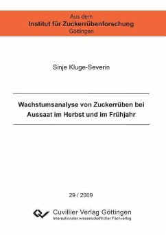 Cover Wachstumsanalyse von Zuckerrüben bei Aussaat im Herbst und im Frühjahr (eBook, PDF)