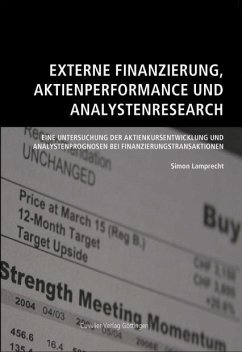 Cover Externe Finanzierung, Aktienperformance und Analystenresearch (eBook, PDF)