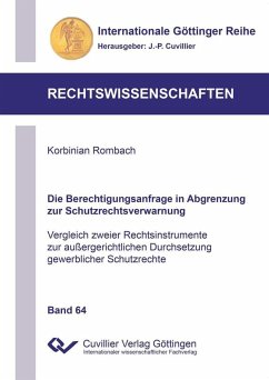 Die Berechtigungsanfrage in Abgrenzung zur Schutzrechtsverwarnung (eBook, PDF)