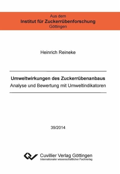 Umweltwirkungen des Zuckerrübenanbaus (eBook, PDF)