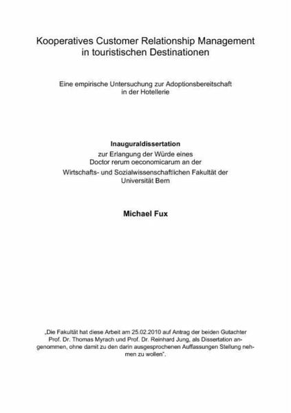 Kooperatives Customer Relationship Management in touristischen Destinationen (eBook, PDF)