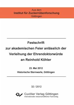 Cover Festschrift zur akademischen Feier anlässlich der Verleihung der Ehrendoktorwürde an Reinhold Köhler (eBook, PDF)