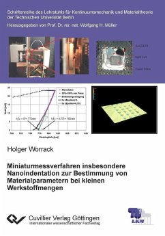 Cover Miniaturmessverfahren insbesondere Nanoindentation zur Bestimmung von Materialparametern bei kleinen Werkstoffmengen (eBook, PDF)
