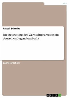 Die Bedeutung des Warnschussarrestes im deutschen Jugendstrafrecht - Schmitz, Pascal