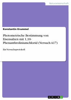 Photometrische Bestimmung von Eisensalzen mit 1,10- Phenanthroliniumchlorid (Versuch A17) (eBook, PDF)