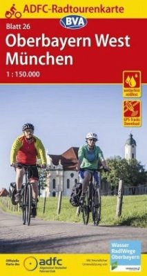 ADFC-Radtourenkarte 26 Oberbayern West / München 1:150.000, reiß- und wetterfest, GPS-Tracks Download