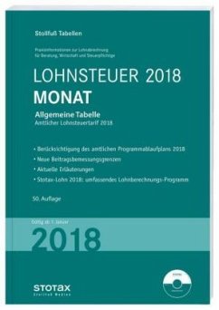 Cover Lohnsteuer 2018 Monat, Allgemeine Tabelle, m. CD-ROM / Stollfuß Tabellen
