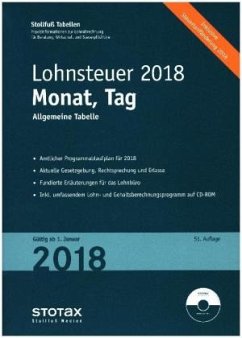 Cover Tabelle, Lohnsteuer 2018 Monat, Tag, m. CD-ROM Stotax-Lohn 2018