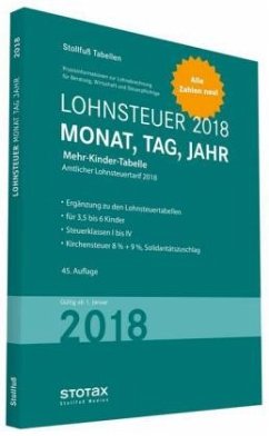 Cover Tabelle, Lohnsteuer 2018 Mehr-Kinder-Tabelle