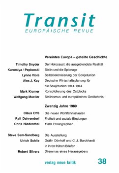 Transit 38. Europäische Revue (eBook, ePUB) - Snyder, Timothy; Viola, Lynne; Offe, Claus