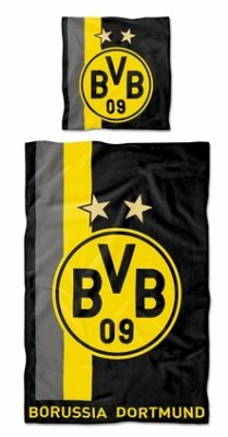 BVB 16802500 - BVB Bettwäsche mit Streifenmuster 135 x 200 cm, Borussia Dortmund 09