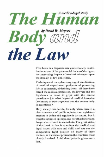 Human Body and the Law (eBook, PDF) Human Body and the Law (eBook, PDF)