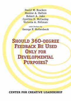 Should 360-degree Feedback Be Only Used For Developmental Purposes? (eBook, ePUB)