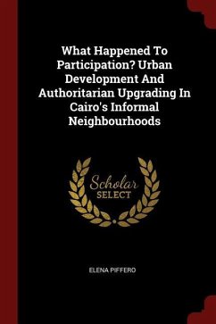 What Happened To Participation? Urban Development And Authoritarian Upgrading In Cairo's Informal Neighbourhoods