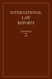 Cover International Law Reports: Volume 170