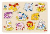 Goki 57838 - Steckpuzzle Tierkinder II