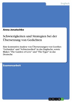 Schwierigkeiten und Strategien bei der Übersetzung von Gedichten - Jenatschke, Anna