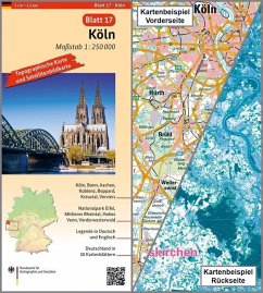 Topographische Karte und Satellitenbildkarte Köln