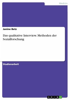 Das qualitative Interview. Methoden der Sozialforschung - Betz, Janine