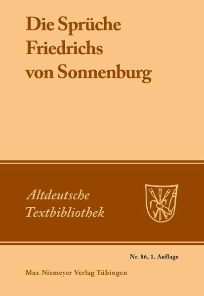 Die Sprüche Friedrichs von Sonnenburg (eBook, PDF)