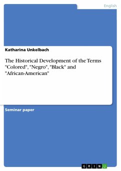 The Historical Development of the Terms &quote;Colored&quote;, &quote;Negro&quote;, &quote;Black&quote; and &quote;African-American&quote; (eBook, ePUB)