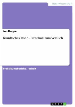 Kundtsches Rohr - Protokoll zum Versuch (eBook, ePUB)