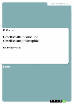 Lernportfolio - angefertigt im Rahmen des Moduls 7.5: Gesellschaftstheorie/Philosophie (eBook, ePUB)