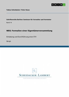 WEG: Formalien einer Eigentümerversammlung (eBook, ePUB) - Scheidacker, Tobias; Hesse, Peter