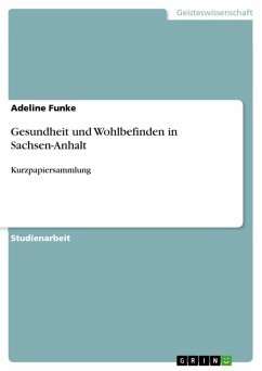 Gesundheit und Wohlbefinden in Sachsen-Anhalt (eBook, ePUB)