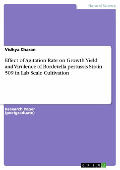 Effect of Agitation Rate on Growth Yield and Virulence of Bordetella pertussis Strain 509 in Lab Scale Cultivation (eBook, ePUB) - Charan, Vidhya