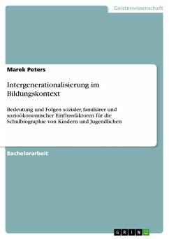 Intergenerationalisierung im Bildungskontext (eBook, ePUB) - Peters, Marek