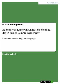 Zu Schorsch Kameruns „Ein Menschenbild, das in seiner Summe Null ergibt“ (eBook, ePUB) - Baumgarten, Marco