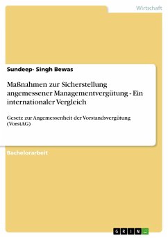 Maßnahmen zur Sicherstellung angemessener Managementvergütung - Ein internationaler Vergleich (eBook, ePUB)